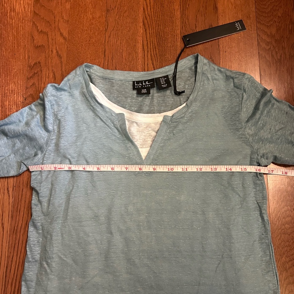 Nicole Miller 100% linen long sleeved double layer shirt. Size XS. NWT - Picture 3 of 6